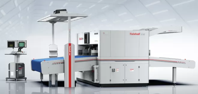 Introduce TPS new TS-3016 intelligent genuine leather cutting system with three asynchronous cutting gantries