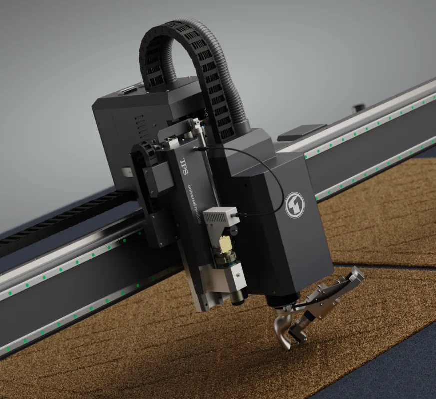 Carving & Cutting on carpet with TPS MF-3541 digital cutting machine