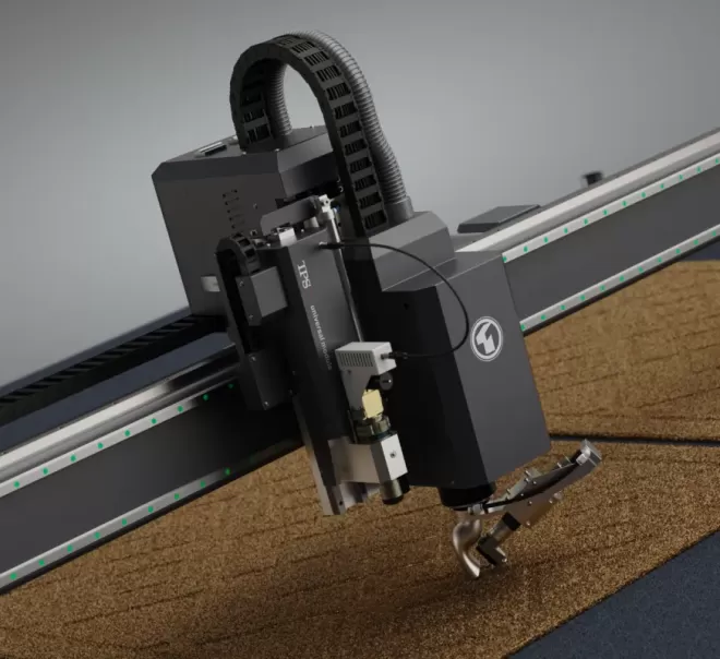 Carving & Cutting on carpet with TPS MF-3541 digital cutting machine